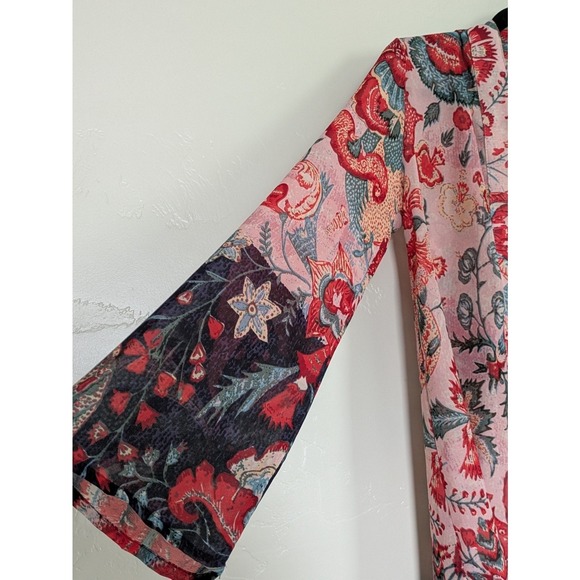 Jorja Kimono Robe Size Small Open‎ Front Long Sleeve Coverup Sheer Romantic Boho - Picture 2 of 10